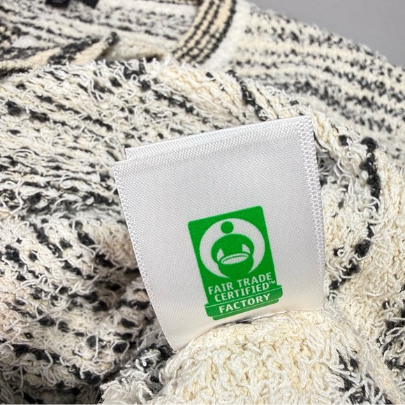 J. Crew Black and Ivory  Space-Dyed Cotton Blend Textured Cardigan Sweater - Picture 15 of 15